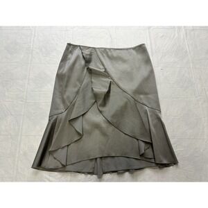 NWT Armani Exchange A/X A Line Ruffled gray Skirt Women's Size 2